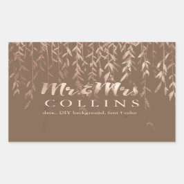 Rosa Gold/DIY Hintergrund PixDezines Weide/Imitats Rechteckiger Aufkleber