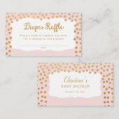 Rosa Gold Dot Diaper Raffeln Tickets Begleitkarte (Vorne/Hinten)