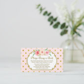 Rosa Gold Dots Baby Showcard Reservierungskarte Begleitkarte (Stehend Vorderseite)
