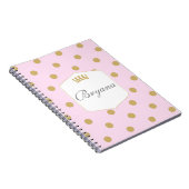 Rosa & Gold Dots Royal Crown Princess Notebook Notizblock (Rechte Seite)