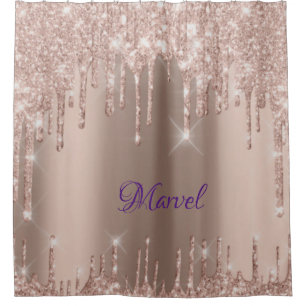 Rosa Gold Dripping Marvel Dusche Vorhang