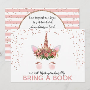 Rosa Gold Einhorn Prinzessin Bring Ein Buch Einladung