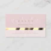 Rosa Gold Elegance Visitenkarte (Rückseite)