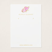 Rosa Gold Elegante Butterfly Earring Display Card (Vorderseite)