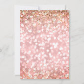 Rosa Gold elegantes Bokeh beleuchtet Einladung (Rückseite)