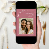 Rosa Gold Elfenbein moderne Foto Hochzeit Save the Date