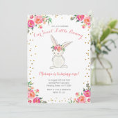 Rosa Gold erste Geburtstagsfeier Einladung (Stehend Vorderseite)