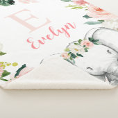 Rosa Gold Floral Elefant Girl Sherpadecke (3/4)