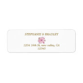 Rosa Gold Floral Elegante Hochzeitsstimmung Rückse (Vorne)