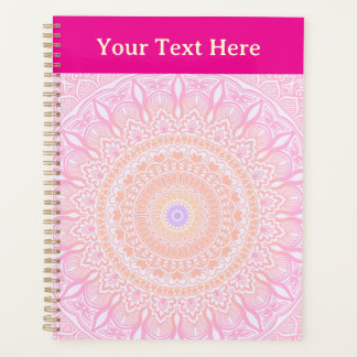 Rosa Gold Floral Mandala Personalisiert Planer