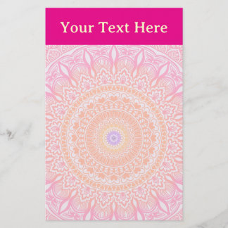 Rosa Gold Floral Mandala Personalisiertes Notizbuc Briefpapier