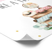 Rosa Gold Floral Travel Brautparty Leckerei Unters Poster (Ecke)