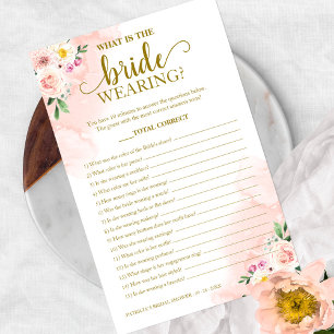 Rosa Gold Floral Was trägt die Braut Spiel Flyer