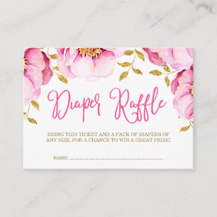 Rosa Gold Floral Watercolor Windelfarben Windeln R Begleitkarte