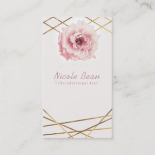 Rosa & Gold Florale Päonien Glam Elegant Chic Visitenkarte