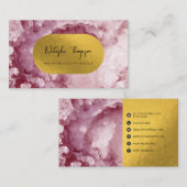 Rosa Gold Foil Sea Crystals Makeup Hair Nails Visitenkarte (Vorne/Hinten)