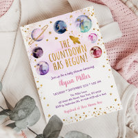 Rosa Gold Galaxy Countdown hat mit Baby Dusche beg