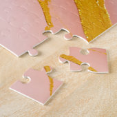 Rosa-gold geäderter Marmor Puzzle (Seite)
