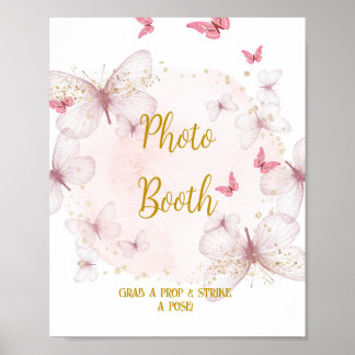 Rosa & Gold Geburtstagskabinett Foto Stand Sign Poster