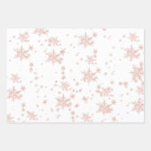 Rosa Gold Gelb Silberschneeflocken Weiß Geschenkpapier Set (Vorderseite)