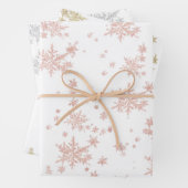 Rosa Gold Gelb Silberschneeflocken Weiß Geschenkpapier Set (Beispiel)