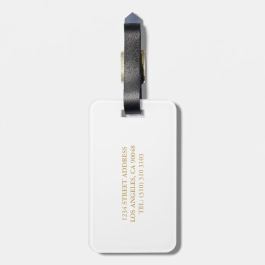 Rosa Gold Gepäckanhänger (Rückseite vertikal)