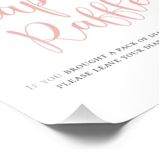 Rosa & Gold Girl Diaper Raffelzeichen Fotodruck (Ecke)