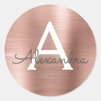 Rosa Gold Girly Wedly Monogram