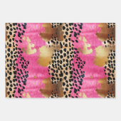 Rosa Gold Glam Leopard Print Geschenkpapier Set (Vorderseite 3)