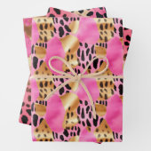 Rosa Gold Glam Leopard Print Geschenkpapier Set (Beispiel)