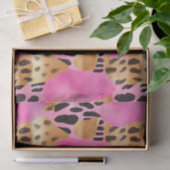 Rosa Gold Glam Leopard Print Seidenpapier (Geschenk)