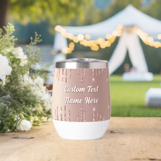 Rosa Gold Glänzende Tropfen Personalisierter Text
