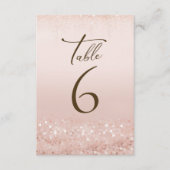 Rosa Gold Glitter 90. Geburtstag Tischnummern (Vorderseite)