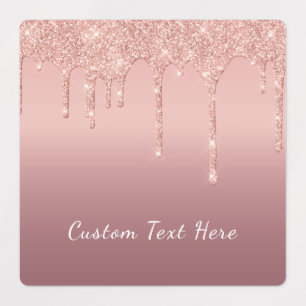 Rosa Gold Glitter Aufkleber Personalisierter Text