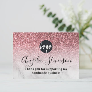Rosa Gold Glitter Blush Pink Dankeskarten Dankeskarte