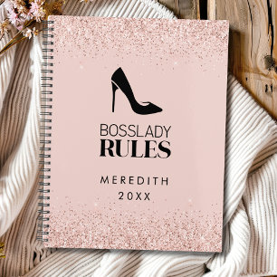 Rosa Gold Glitter Boss Lady Logo Erröten Planer