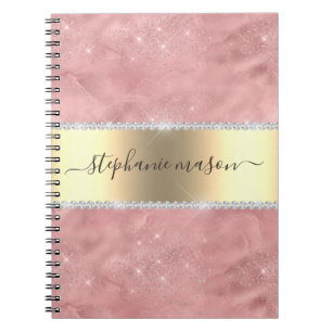 Rosa Gold Glitter Diamant Gold Modern Notizblock