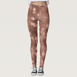 Rosa Gold Glitter Funkeln Luxus Muster Leggings