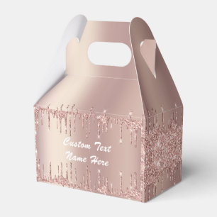 Rosa Gold Glitter Geschenk- oder Gefallenboxen mit Geschenkschachtel