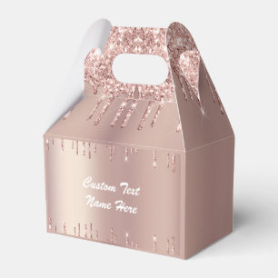 Rosa Gold Glitter Geschenkboxen mit individueller Geschenkschachtel