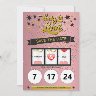 Rosa Gold Glitter Glücklich Verliebt Save-the-Date Save The Date