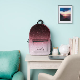 Rosa Gold Glitter Gradient personalisiert Bedruckter Rucksack