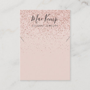 Rosa-Gold-Glitter-Halsketten-Schmuckanzeigekarte Visitenkarte