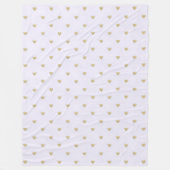 Rosa Gold Glitter Herzen   Fleecedecke (Vorderseite)