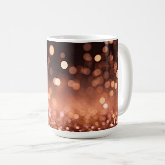 Rosa Gold Glitter Kaffeetasse (VorderseiteRechts)