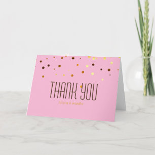 Rosa Gold Glitter Konfetti Funken Punkte Danke