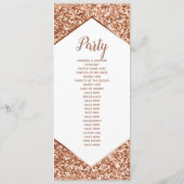 Rosa Gold Glitter Konfetti Glam Hochzeitsprogramm Programm (Rückseite)