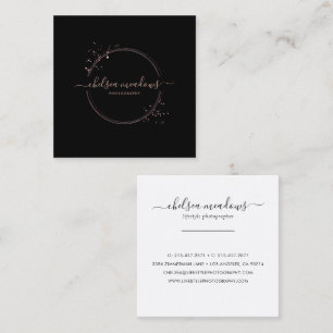 Rosa Gold Glitter Kreis Logo Visitenkarte