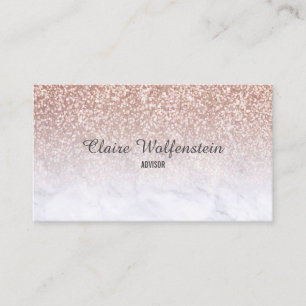 Rosa Gold Glitter Marmor Schrift Visitenkarte