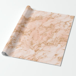 Rosa Gold Glitter Marmor Trend Chic Geburtstag für Geschenkpapier